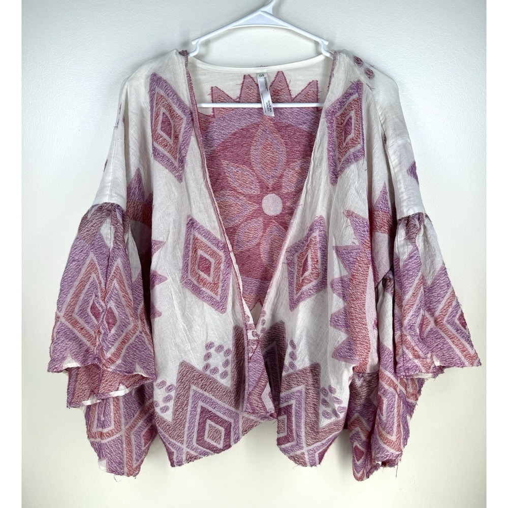 anthropologie Jacinda Top One Size Boho Kimono Style Sweater Aztec Festival